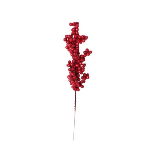 Artificial Christmas Red Berries Stem Foam Holly Berry for Wreath Floral Arrangement Decor