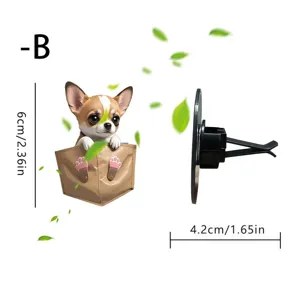 Mignon Chihuahua poche acrylique voiture grille d'aération clip aromathérapie décor