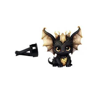 Clip d'aromathérapie pour grille d'aération de voiture mignon dragon noir, déco acrylique.