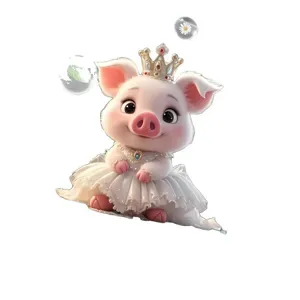 Niedliche Prinzessin Schwein Auto Aromatherapie Clip Acryl flache Dekoration Charm