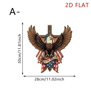 Wooden Hanging Sign American Flag Bald Eagle Wall Decor For Independence Day Festival Holiday Party Home Decoration