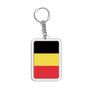 Acryl nationale vlag sleutelhanger, 2D plat Wereldbeker souvenir voor voetbalfans.