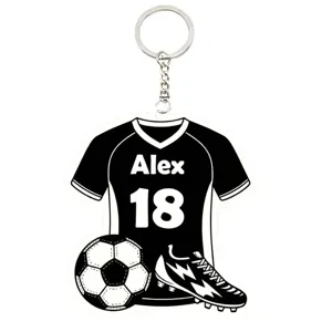 Benutzerdefinierter Acryl Fußball Trikot Schlüsselanhänger, personalisierter 2D Anhänger.