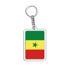 Senegal vlag acryl sleutelhanger 2026 wereldkampioenschap voetbal souvenir metalen ring