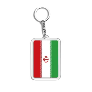 Acryl sleutelhanger met nationale vlag van Iran detail souvenir wereldbeker accessoire