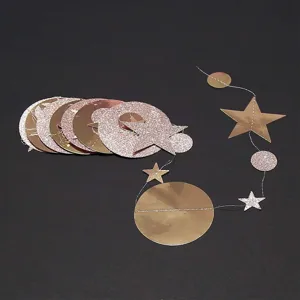 4m Star Moon Hanging Garland Glitter Paper Ceiling Decor for Bedroom Party Decoration