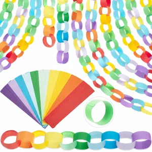 Bunte Papierketten Girlanden Dekoration Set fuer Geburtstag Party und Abschluss.