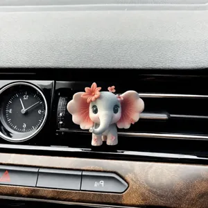 Leuke olifant auto luchtrooster clip decoratieve aromatherapie geur, acryl auto-interieur.