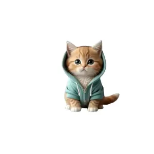 Schattig klein oranje katje met een blauwe hoodie auto luchtrooster clip decor.