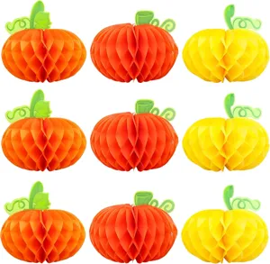 Decorazioni di zucca a nido d'ape per festa di Halloween e Ringraziamento decorazioni.