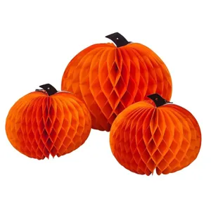 Halloween pumpkin honeycomb balls decoration hanging paper lanterns for party decor