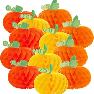Halloween Festa del Ringraziamento zucche di carta a nido d'ape decorazioni per feste