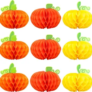 Halloween e Ringraziamento decorazioni zucca in carta a nido d'ape set decorativo.