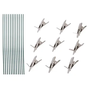 Floral stem wire and metal clips set for DIY Christmas wreath and flower arrangement decor.