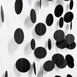 Halloween guirlande de cercles en papier noir bannière suspendue fête décoration