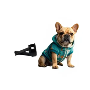 Detalle de la hoja plana de acrílico del bulldog francés con clip de ventilación del coche.