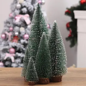 Mini Arbre de Noël Décoration de Bureau DIY Pin Enneigé Décoration de Fête de Neige Super