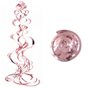 Rose gold spiral hanging swirls and coiled streamers for festive party decoration events.
