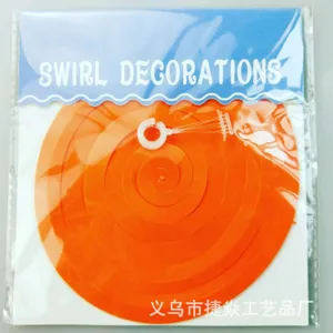Orange PVC Swirl Decorations Hanging Party Ceiling Streamers Ornaments for Celebration