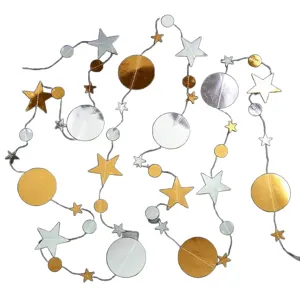 4m Iridescent Star Moon Garland Hanging Room Decor Ins Style Bedroom Ceiling Party Dec
