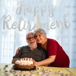 Happy retirement party banner glitter paper hanging decoration for elderly celebration event