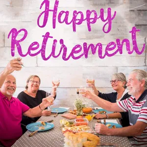 Glitter pink happy retirement party banner decoration for retirement celebration backdrop supply