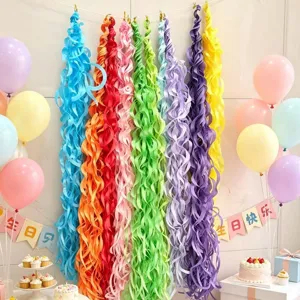Bunte Papier Spiralen haengende Dekorationen Party Decke Hintergrund Geburtstag Deko