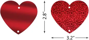Valentine heart hanging decoration set with metallic and glitter finishes for party.