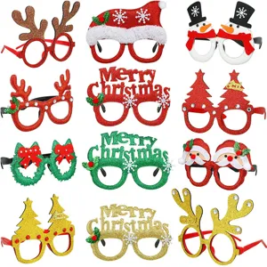Christmas Party Decoration Glasses Santa Snowman Reindeer Festive Eyewear Holiday Dress Up Photo Props