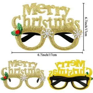 Christmas party glitter glasses holiday festive photo props decorative eyewear 17cm