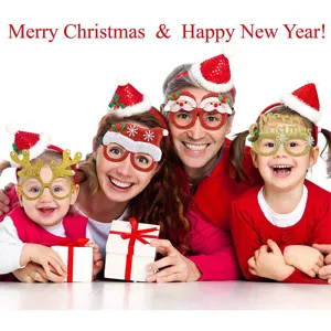 Christmas party glasses glitter Santa reindeer costume props family holiday decoration