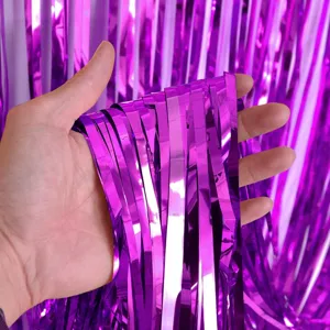 Thickened Tinsel Curtain Foil Fringe Curtains Shiny Streamers Backdrop For Party Wedding Birthday Holiday Decoration