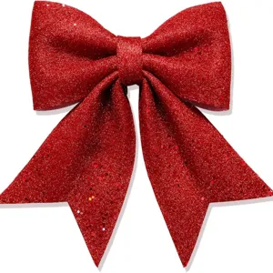 Grote rode glitter kerststrik hanger kerstboom ornament feestelijke wanddecoratie