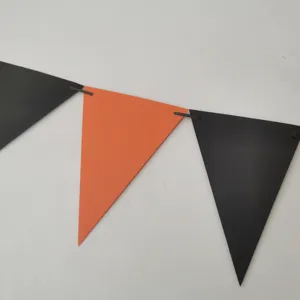 Halloween black and orange triangle bunting banner for party decoration and bar layout