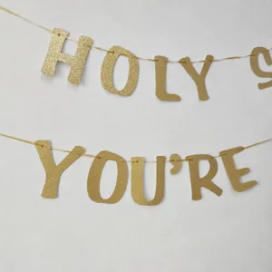 Guirlande de lettres dorées pailletées décoration de fête bannière drôle pour anniversaire