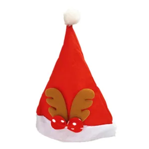 Christmas hat with cute reindeer antlers and polka dot bow for holiday party and kids gifts.