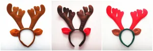 Christmas reindeer antler headband felt hair hoop for holiday party dress up and show props