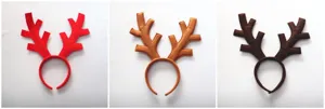 Christmas reindeer antler headband non-woven holiday party hair hoop for adult children props