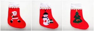 Christmas stockings non-woven red festive gift bags holiday home party decoration props