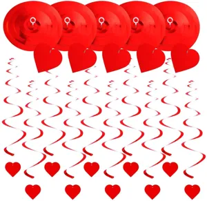 Valentine day red heart hanging swirl decor for wedding party and room decoration