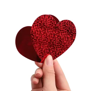 Valentine's Day red glitter heart hanging ornament for wedding room party decoration.