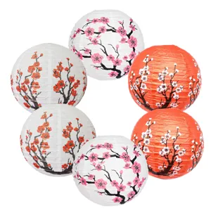 Lanterne en Papier Fleur de Cerisier Japonaise Décoration Suspendue Lanterne Ronde Fleur de Prunier Pour Maison Restaurant Mariage Fête Décor