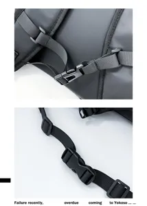 Close-up detail of durable black backpack shoulder straps, adjustable buckles, and sturdy webbing.