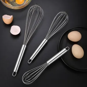 Stainless steel manual egg whisk set kitchen baking tools wire whisk egg beater stirrers