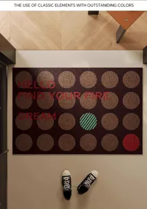 Vintage style entrance doormat for home, durable silk loop dust-removal anti-slip floor mat.