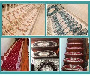 European style anti-slip stair mat carpet runner for home wooden steps stair protection detail