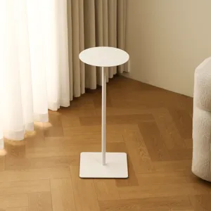 Nordic minimalist indoor floor plant stand white metal flower shelf for living room decor.