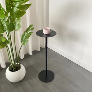 Nordic metal plant stand modern round side table minimalist black flower pot holder indoor