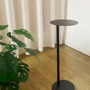 Nordic minimalist black metal plant stand, round indoor floor flower pot display rack