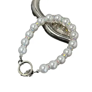 DIY Pearl Phone Charm Strap Beaded Wrist Chain Fashion Handcrafted Phone Accessory for Women